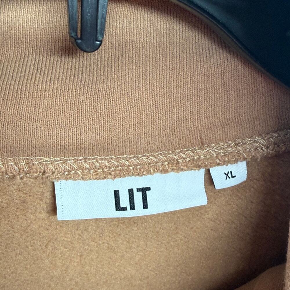 LIT Active Women's Whisper Oversized Funnel Neck Sweatshirt - Tan - XL - Picture 4 of 10